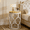 Light Brown and White, variant on Fnova Round End Table, Industrial Small Side Table with Metal Hollow Frame for Living Room, Bedroom, Easy Assembly Nightstand