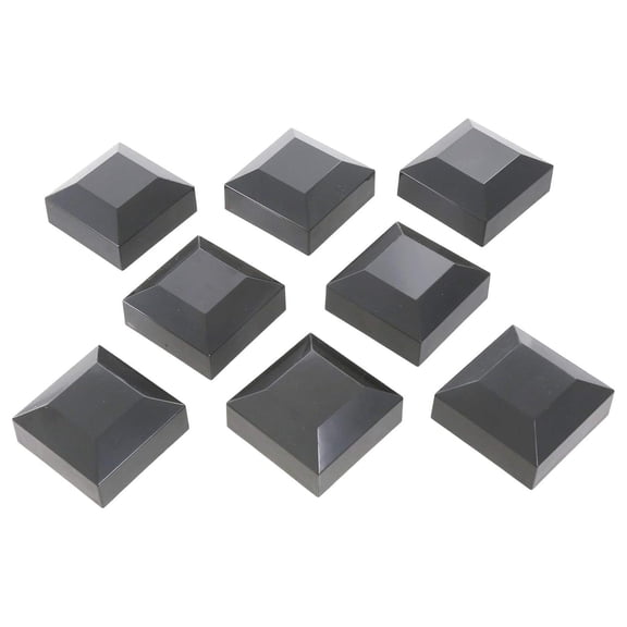 2" x 2" Square Black Plastic Post for Aluminum Fence Posts | Black Post (8 Pack)