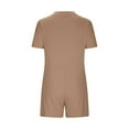 thumbnail image 5 of BUIgtTklOP Women's Solid Oversized Casual Rompers Summer Outfits Workout Hot Short Tee Rompers V Neck Loose Short Sleeve Jumpsuit With Pocket, 5 of 6
