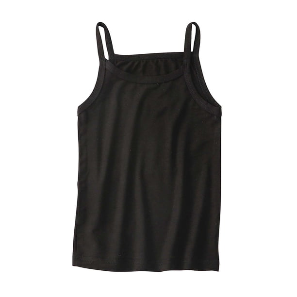 Ropa Para Niñas Pequeñas, Conjunto De Verano Para Niños Pequeños, Camisola Elástica Transpirable Absorbente De Sudor, Top Negro Odeerbi LM103-5697