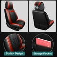 thumbnail image 4 of Customed For 2005-2023 Toyota Tacoma Crew Cab Front&Rear Seat Covers PU Leather Full Set,Black&Red, 4 of 10