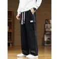 thumbnail image 5 of Pantalones de chándal con múltiples bolsillos para hombre, pantalón informal de algodón con cordón, holgado y recto, talla grande 8XL, novedad de otoño, 2023, 5 of 5