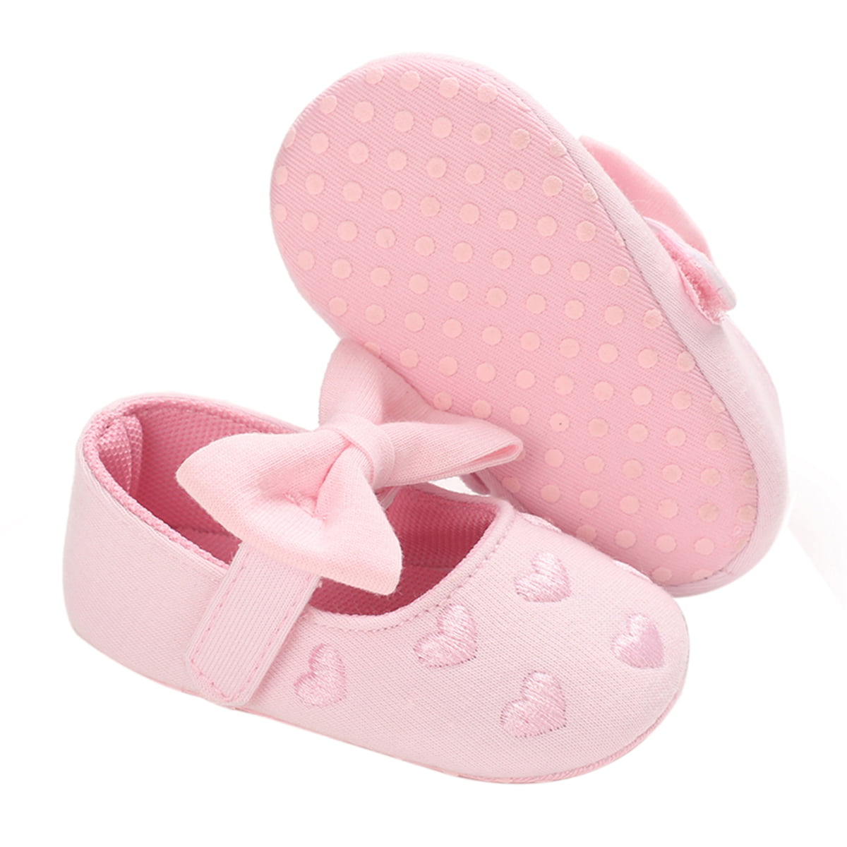 Baby Girls Newborn Infant Bow Casual Toddler Anti-Slip Flat Crib Shoes Trainer 