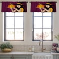 thumbnail image 3 of LALILO Kitchen Curtain Valance Halloween Happy Woman And Witch Rod Pocket Window Curtain 52"x 18" Set of 2, 3 of 5