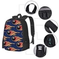 thumbnail image 4 of Daiia Bowling Ball And Flame Backpack for Men and Women -Durable Backpack Large Capacity, Water-Resistant Bag with Adjustable Straps and Laptop Compartment, 4 of 9