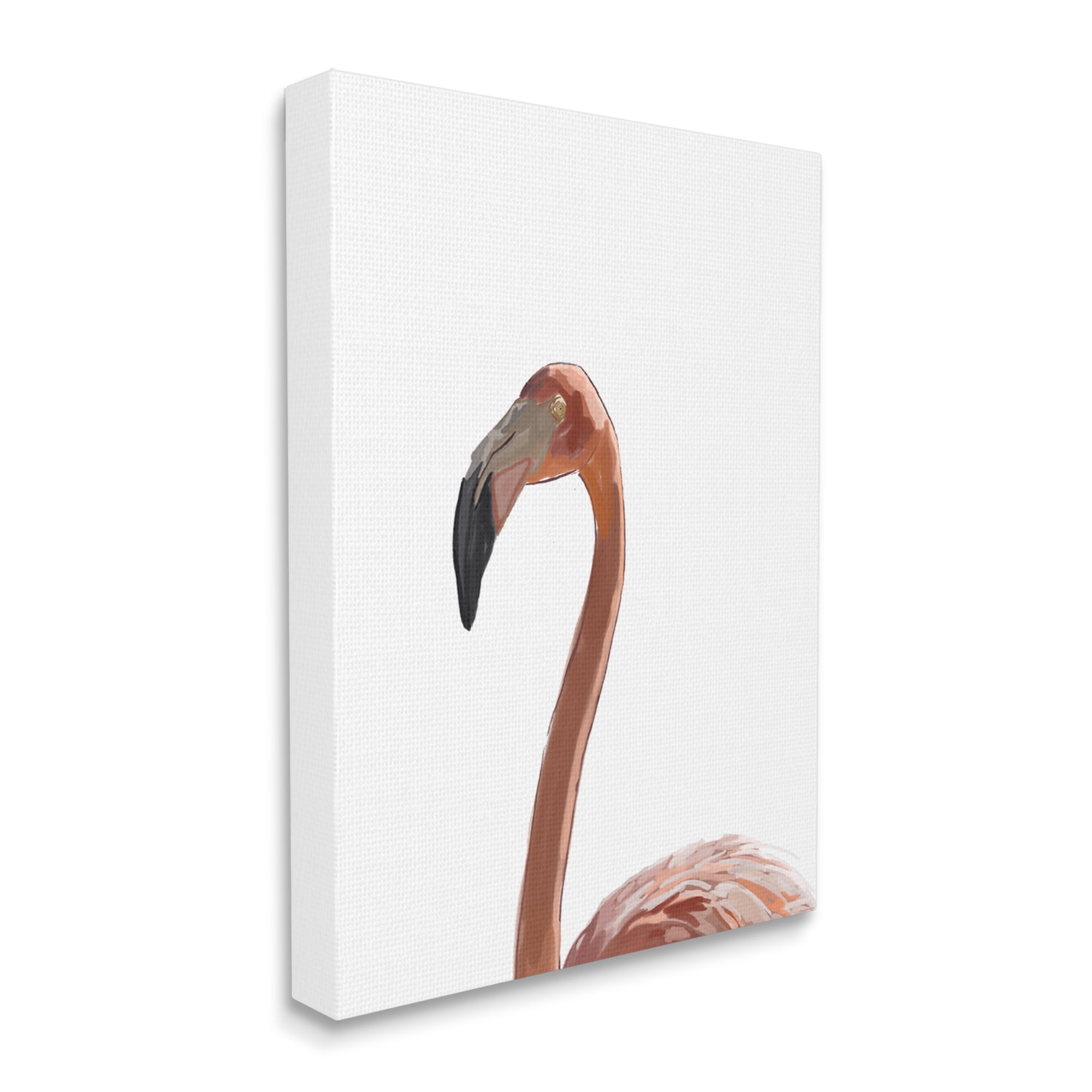 Stupell Industries Minimal Flamingo Portrait Animals & Insects Painting Gallery Wrapped Canvas Print Wall Art, 30 x 40