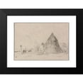 thumbnail image 2 of Constant Troyon 18x13 Black Modern Framed Museum Art Print Titled - Landscape with Haystacks, 2 of 5