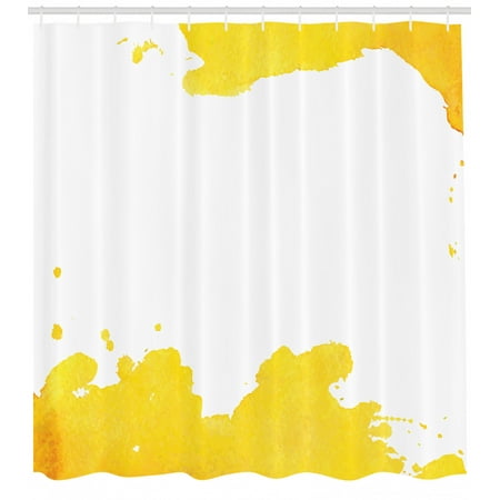Vintage Yellow Shower Curtain White Background With Grunge