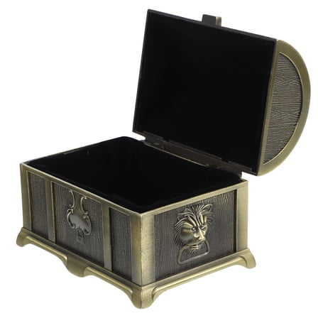 FRCOLOR Treasure Box Vintage Metal Trinket Box Treasure Chest Vintage Jewelry Box Keepsake Box