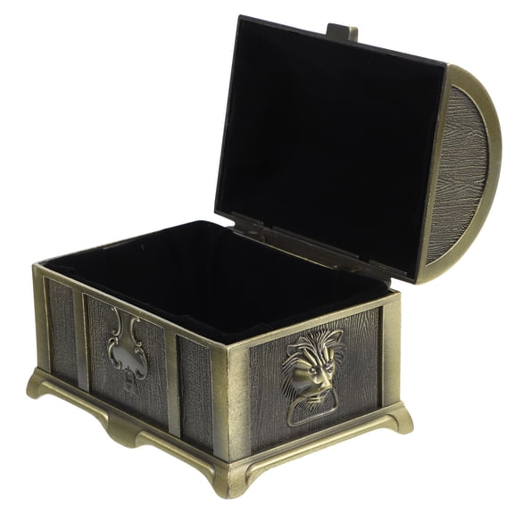FRCOLOR Treasure Box Vintage Metal Trinket Box Treasure Chest Vintage Jewelry Box Keepsake Box