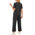 thumbnail image 4 of GXIPO 2025 Trendy Lounge Sets for Women 2 Piece Casual Outfits Comfy Vacation Ready Wide Leg Tracksuits Black M, 4 of 6