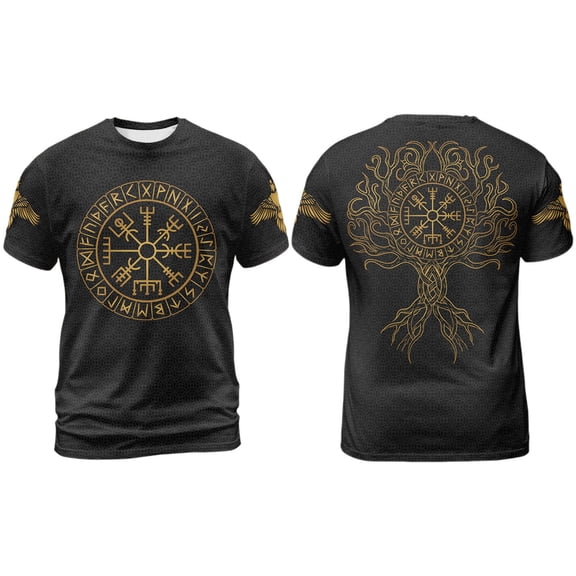 CONZONE Men's T-Shirts Short Sleeve T Shirts for Men Casual Crew Neck Viking Mythology Graphic Lightweight Tees Soft Cozy Athletic Tops