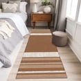 thumbnail image 6 of Vintage Dark Brown Striped Kitchen Runner Rug 2x6 Washable Runners for Hallway Non Slip Farmhouse Modern Stripes Boho Large Area Rug Indoor Carpet for Bathroom Laundry Entryway Bedroom Living Room, 6 of 9