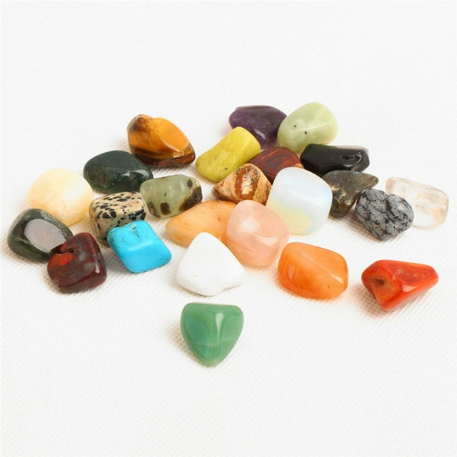 Coffret Cadeau en Pierre Naturelle Originale, Cadeau de Collection de Roches Minérales, Coffret Cadeau de Rangement en Pierre Naturelle Originale, 24 Types de Roches Minérales, Cadeau de Collection pour les Enfants Passionnés de Géologie