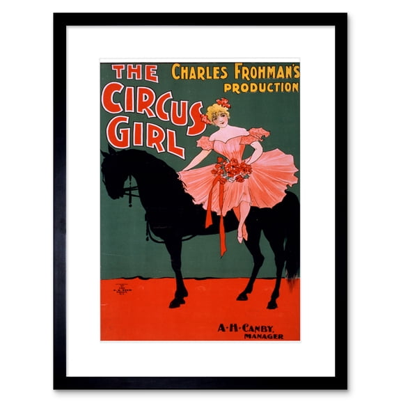 Vaudeville Circus Girl Artwork Framed Wall Art Print 9X7 Inch