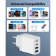thumbnail image 4 of Adaptador de enchufe de viaje USINFLY Cargador USB C europeo de 40 W y 4 puertos, 4 of 7