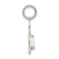 thumbnail image 2 of 14k White Gold Polished 6x4 Oval Simulated Opal October Pendant Necklace 21x12mm Wide Pendant for Women, 2 of 3