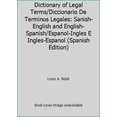 thumbnail image 1 of Pre-Owned Dictionary of Legal Terms/Diccionario De Terminos Legales: Sanish-English and English-Spanish/Espanol-Ingles E Ingles-Espanol (Spanish Edition) (Hardcover) 9681827988 9789681827984, 1 of 1