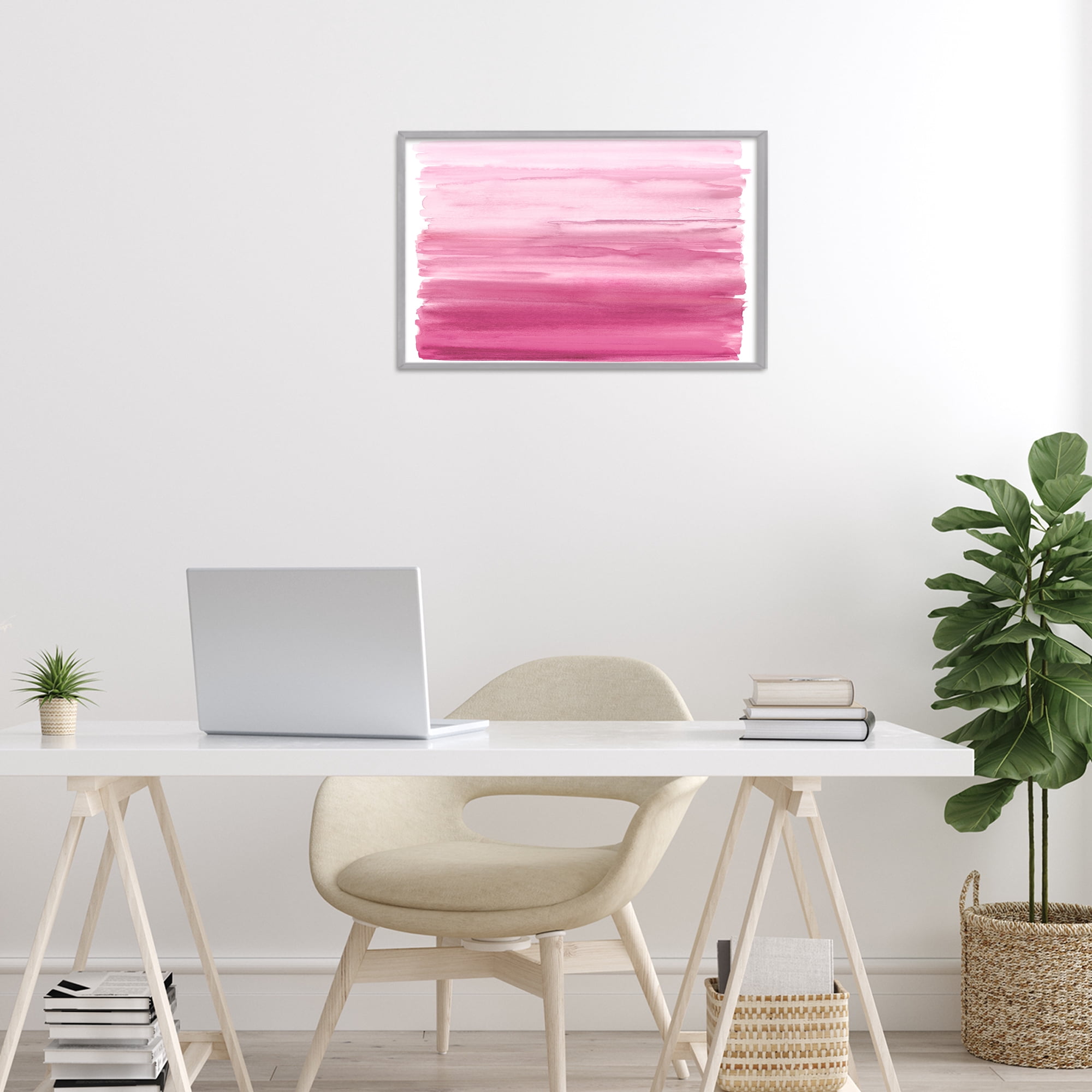 Stupell Industries Ombre Pink Blush Gray Framed Giclee Art, design by Allie Corbin