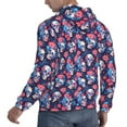thumbnail image 3 of KLL Skull flower blue Print Mens Hoodie Long Sleeve Casual Pullover Hooded Sweatshirt Fashion Drawstring Hoodies with Pocket-4X-Large, 3 of 6