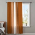 thumbnail image 4 of Burnt Orange White Stripe Sheer Curtains 45 Inches Long, Modern Rustic Vertical Striped Light Filering Curtains, Breathable Simi Curtain Privacy Drapes for Kitchen Bathroom Small Window Treatment, 4 of 9