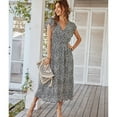thumbnail image 3 of Robe d'Été Longue à Motif Floral : Robe Bohème Élégante à Col en V, Robe de Plage Décontractée pour Femme, 3 of 6