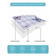 thumbnail image 4 of Quilt King Size Bedding Set, Purple Flowers Reversible Summer Quilt 3 Pieces, Butterfly Spring Floral Checkered Farmhouse Lightweight Bedspreads Coverlets with 2 Pillow Shams for All Seasons, 4 of 5