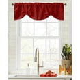 thumbnail image 2 of Winter Christmas Retro Red Pattern Window Curtain Living Room Kitchen Cabinet Tie-up Valance Curtain Rod Pocket Valance, 2 of 6