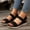 Black, variant on Sandals for Women Comfortable Walking Slides, Summer Sandals Trendy Orthopedic Wedges Platform Breathable Hollow Slides Open Toe Dressy Walking Sandal Shoes Vacation Beach Shoes Khaki 9