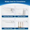 thumbnail image 4 of Paper Towel Holder - Self-Adhesive or Drilling, White, Wall Mounted, SUS304 Stainless Steel Kitchen Roll Dispenser Under Cabinet, 4 of 7