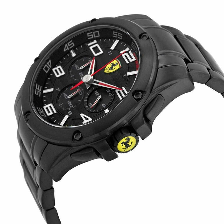 Ferrari Men's 0830033 Paddock Black Dial Black IP Steel