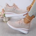 thumbnail image 3 of Fashion Rhinestone Sneakers for Women's - 2026 Casual Mesh Slip On Walking Shoes Breathable Glitter Sneaker, 3 of 5