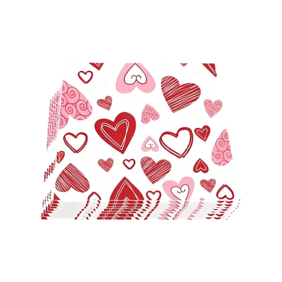 Valentine's Day Heart-Patterned Disposable Napkins - 20 Count Decorative Cocktail Handkerchiefs for Parties and Celebrations
