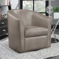 thumbnail image 2 of Pemberly Row Faux Leather Swivel Accent Chair in Champagne, 2 of 2