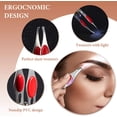 thumbnail image 3 of 4 pinzas para cejas con luz LED, pinzas iluminadas, pinzas con punta inclinada LED, pinzas de acero inoxidable para cejas, herramientas de maquillaje para quitar, 3 of 5