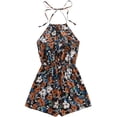 thumbnail image 2 of Combinaison Short de Plage Boho à Imprimé Floral pour Femme à Col en V avec Ceinture, 2 of 5