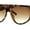 Tortoise - Brown, variant on Womens Flat Top Futurism Triangular Plastic Thick Arm Sunglasses All Peach
