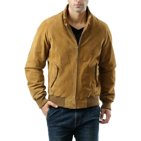 - Men's WWII Suede Leather Bomber Jacket