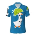 thumbnail image 2 of Daiia Goose Holding an Umbrella Pattern Men’s Polo Shirts,Solid Deck Shirt,Classic Fit, Breathable Cotton Polo for Casual and Sport Wear-X-Large, 2 of 7