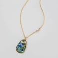 thumbnail image 6 of Bohemia Abalone Shell Puka Pendant Necklace Oval Gold Plate Acetate Jewelry Gift, 6 of 7