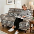 thumbnail image 4 of Yuyamidu Aztec Print Recliner Loveseat Covers Retro Recliner Loveseat Slipcover with Elastic Edge Washable Furniture Protector Covers for Pet, 4 of 8