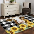 thumbnail image 4 of Area Rugs for Living Room 4x6 Ft, Farmhouse Cow Non Slip Area Rugs for Kitchen Bedroom Entryway, Vintage Country Sunflower Black Buffalo Plaid Washable Carpet Runner Rug Floor Mats for Bedroom, 4 of 9