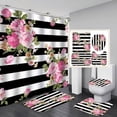 thumbnail image 2 of 3D Digital Printing Shower Curtain 4 Pieces  71x71in Summer Beach Print Starfish Shell Bathroom Set For Home / Hotel / Party Decoration, 2 of 11
