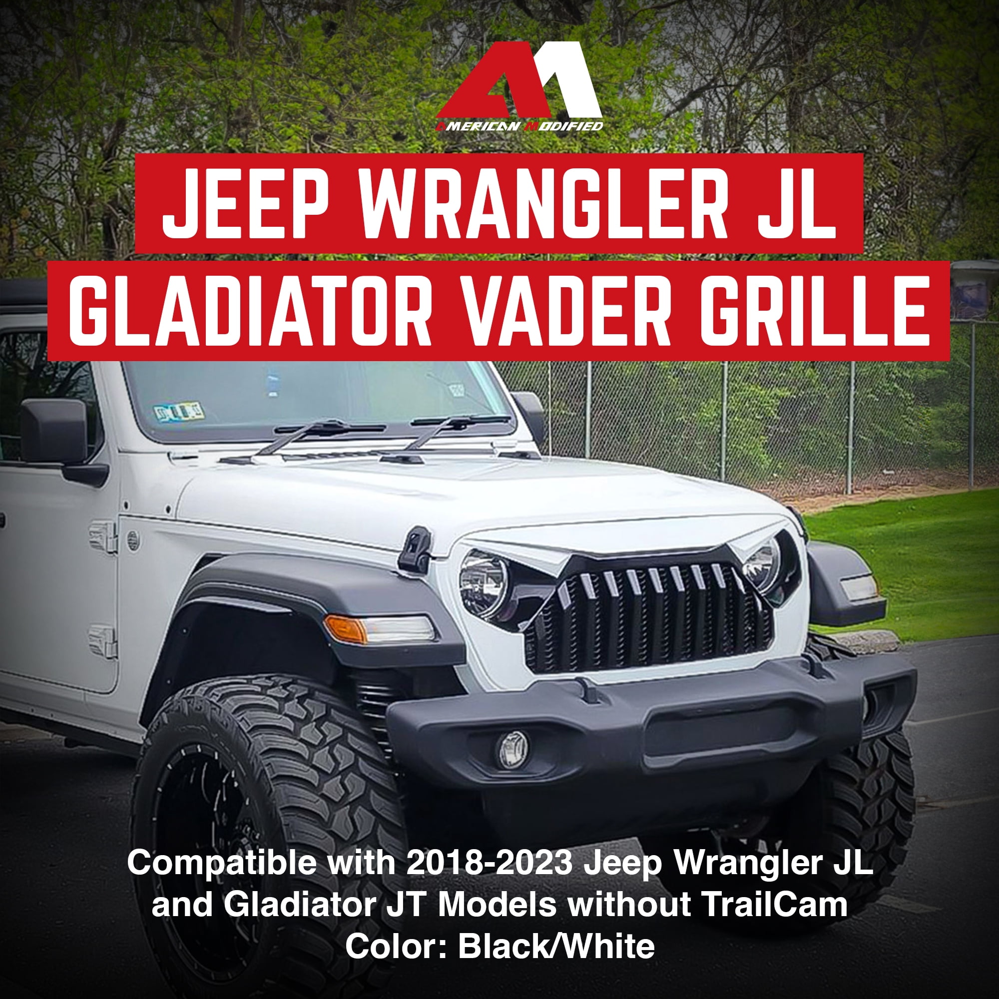 AMERICAN MODIFIED Front Grille for 2018+ Jeep Wrangler JL & Gladiator JT