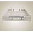 thumbnail image 6 of Home Redefined 17.5”x12” Rectangle Shagreen Faux Leather Decorative Serving Tray with Stainless Steel Metal Handles, Natural Ivory, 6 of 7