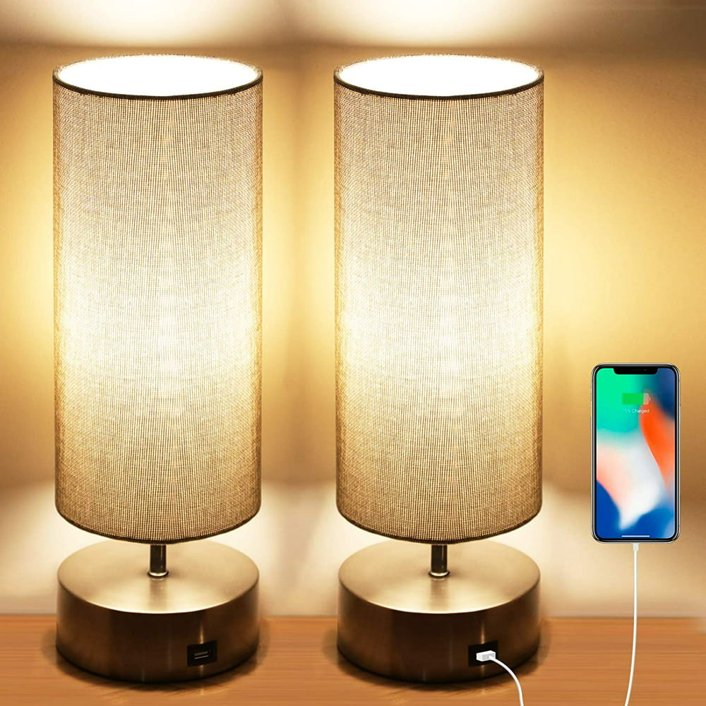 Haian 3-Way Dimmable Touch Control Table Lamp with USB Charging Port