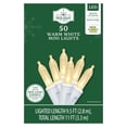 thumbnail image 7 of Indoor/Outdoor 50-Count LED Mini Christmas String Lights, Warm White, White Wire, 9.5', by Holiday Time, 7 of 7