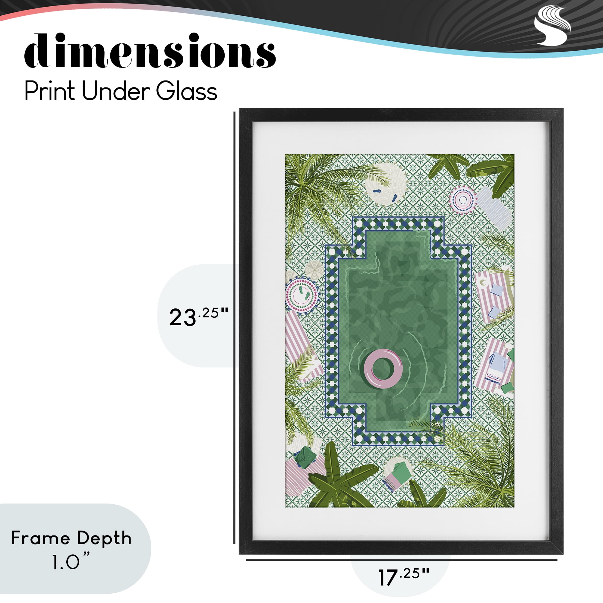 Stupell Industries Morocco Riad Pool Black Framed Print Under Glass, design by Vero Illustrates