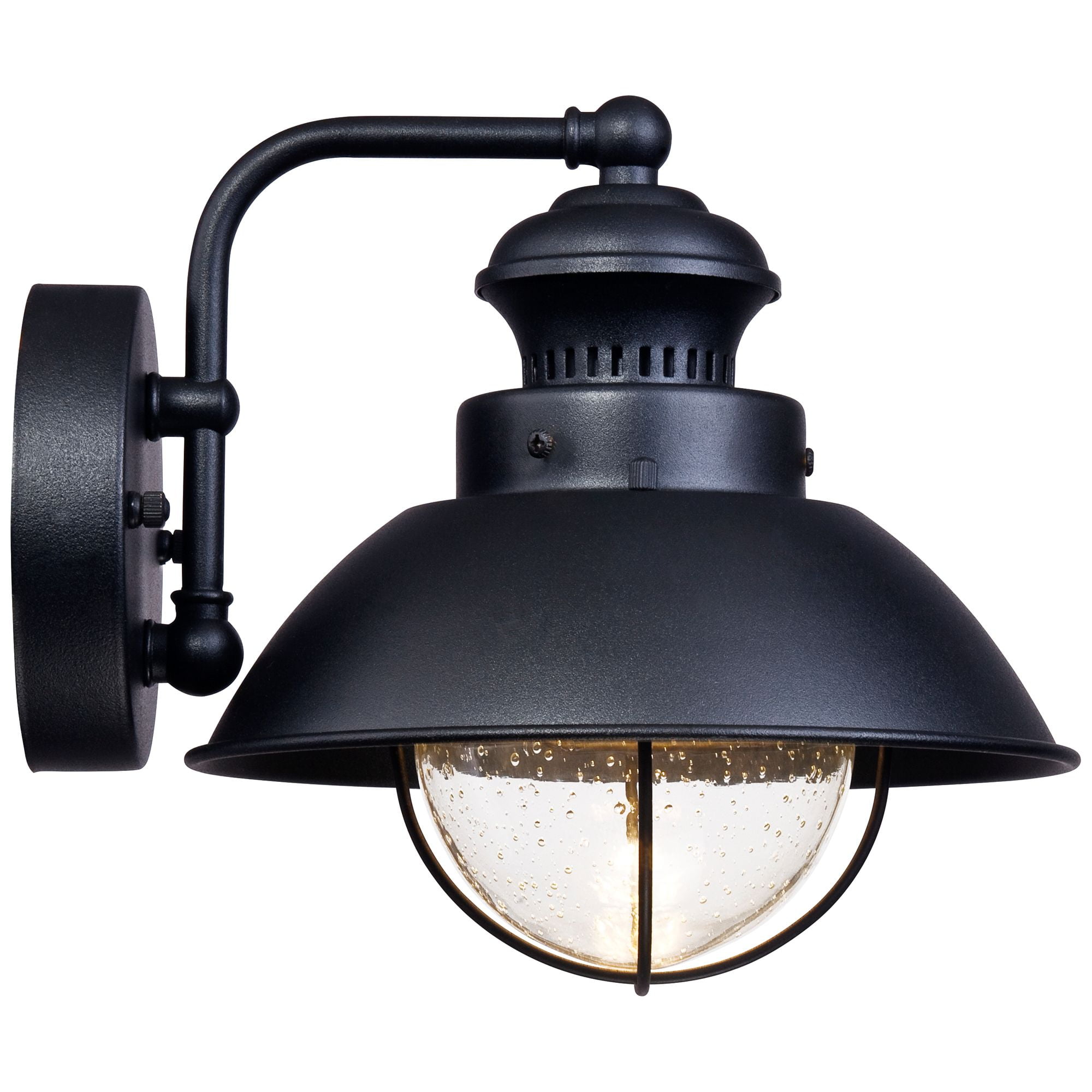 John Timberland Fordham Rustic Industrial Outdoor Wall Light Fixture Black LED 8" Seedy Glass for Post Exterior Barn Deck House Porch Yard Patio Home