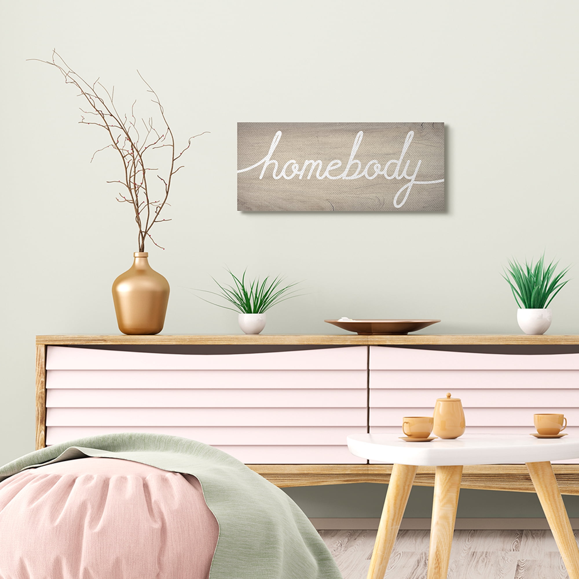 Stupell Industries Charming Homebody Phrase Cursive Text Canvas Wall Art by Daphne Polselli